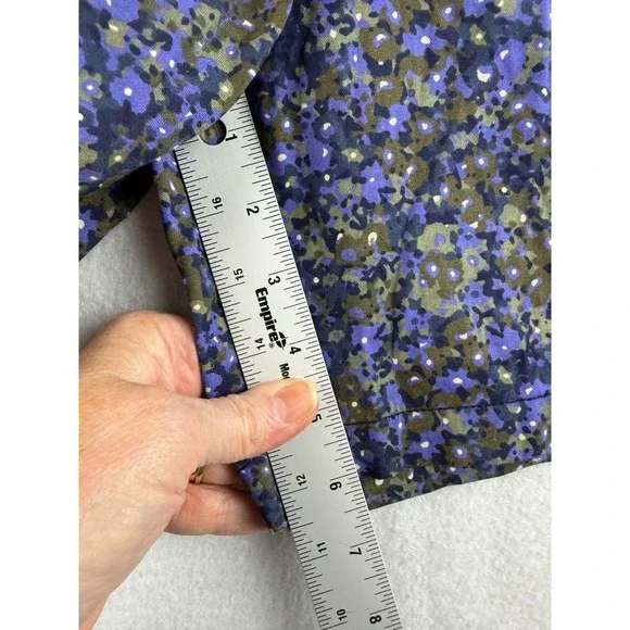 Columbia Floral Print Shorts Women's Size 16 Cotton Casual Blue Green - Picture 6 of 7